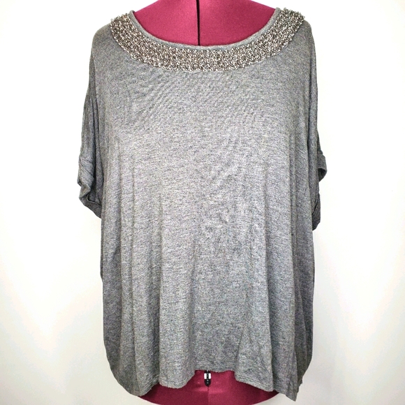 21) TAKARA Open-Back Dorman Sleeve Beaded Collar Lightweight Sz. XL - Picture 2 of 6